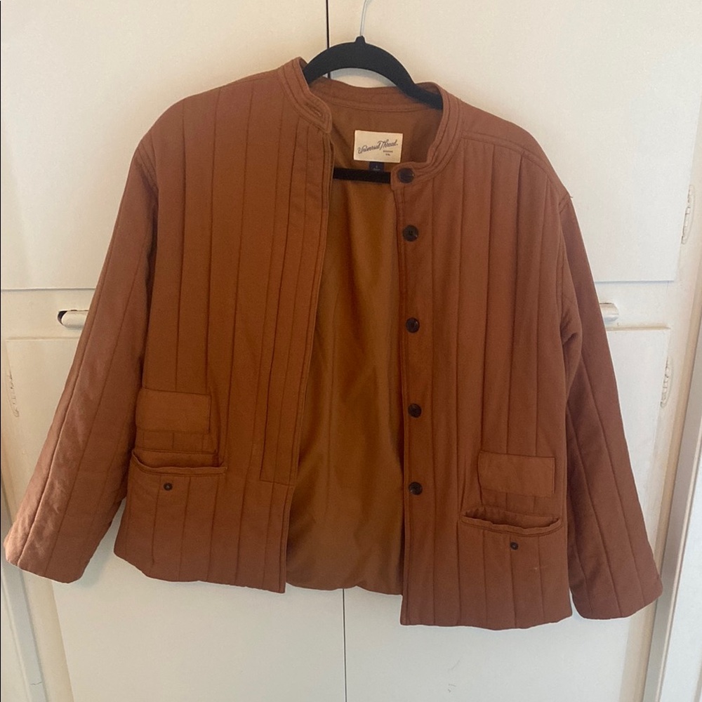 Universal Thread Brown Utility Jacket with Quilted Design